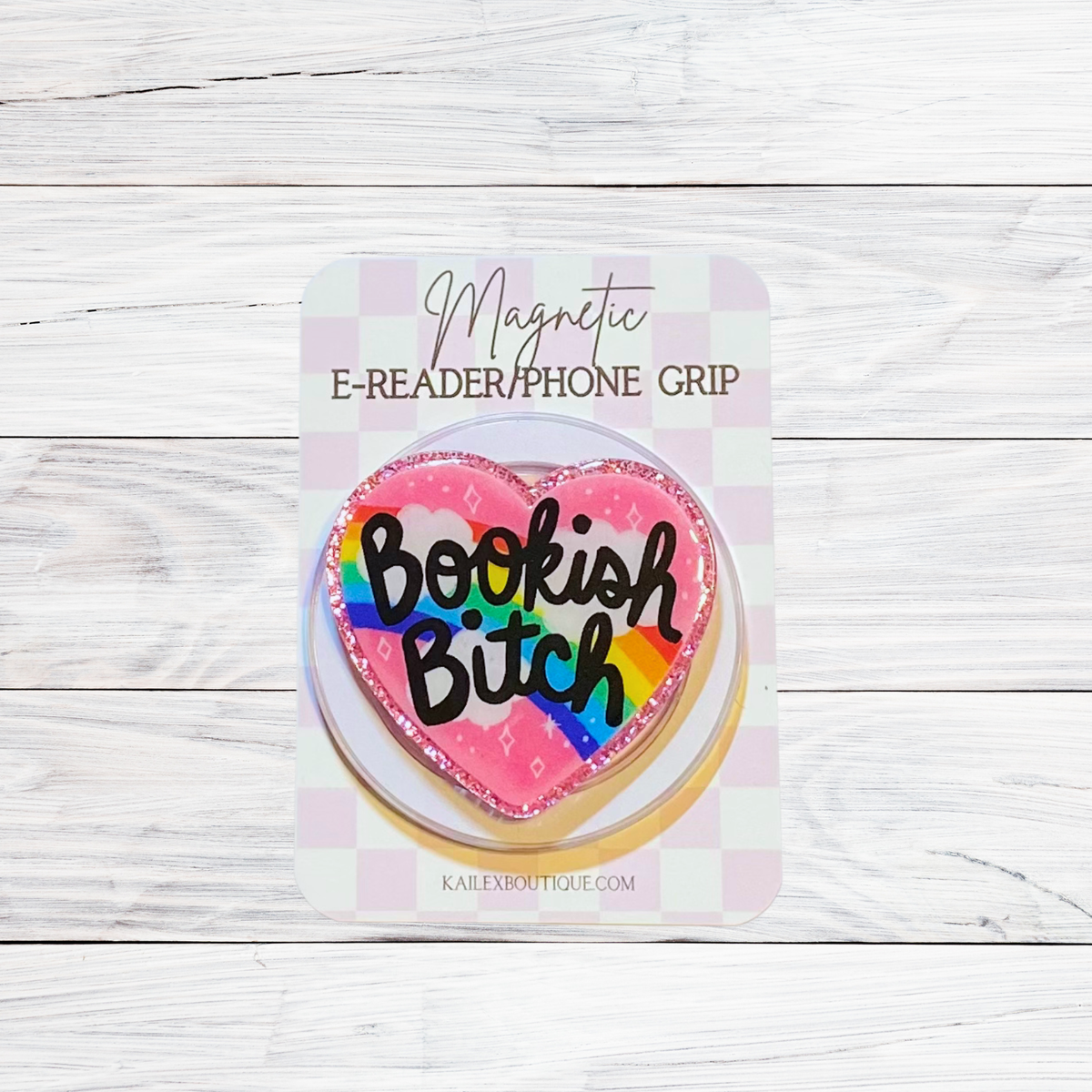 Bookish Bitch E-Reader, Phone Grip for all Devices - Magnetic Grip