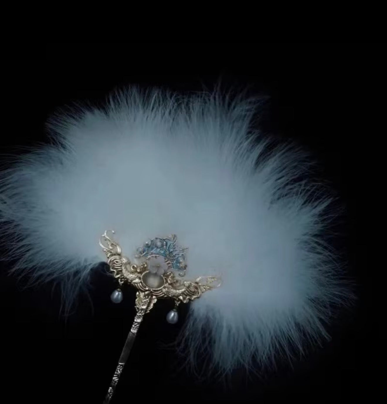 White Feather Hand Fan - Bordello