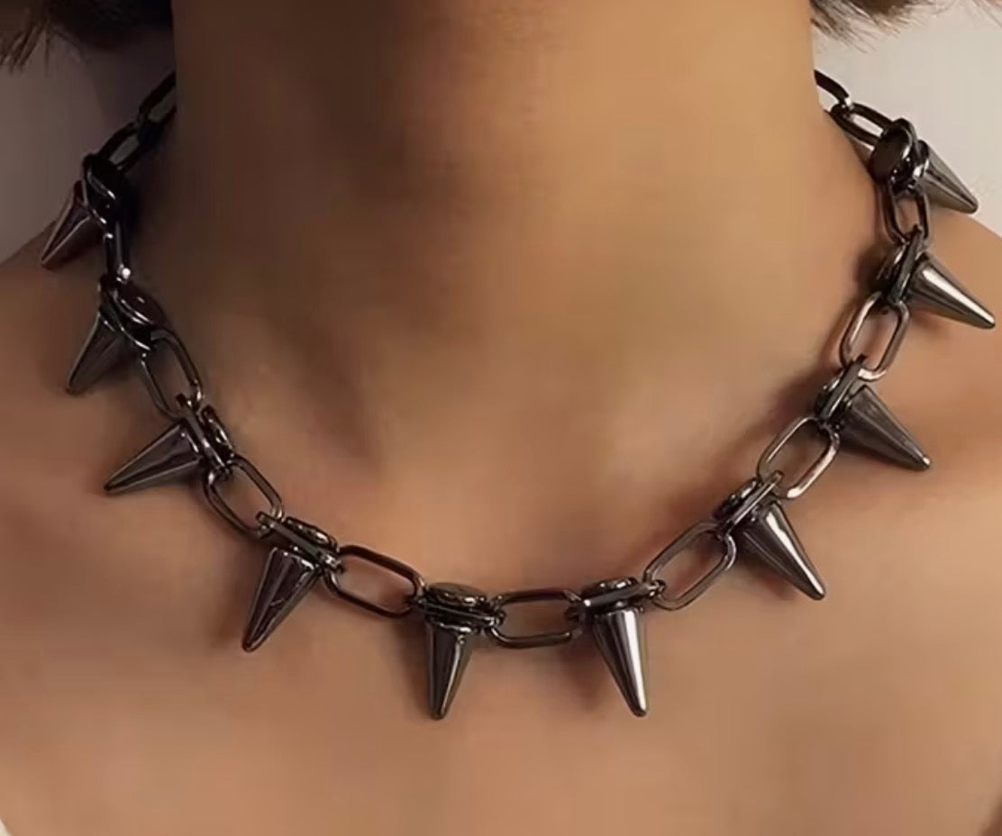 Gunmetal Gray Stud Choker / Collar