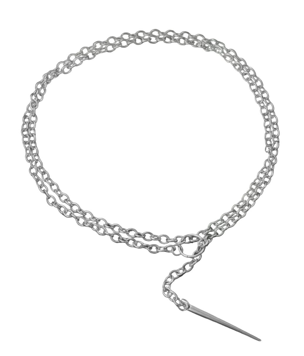 Stud Necklace Gothic O-ring, Design Silver