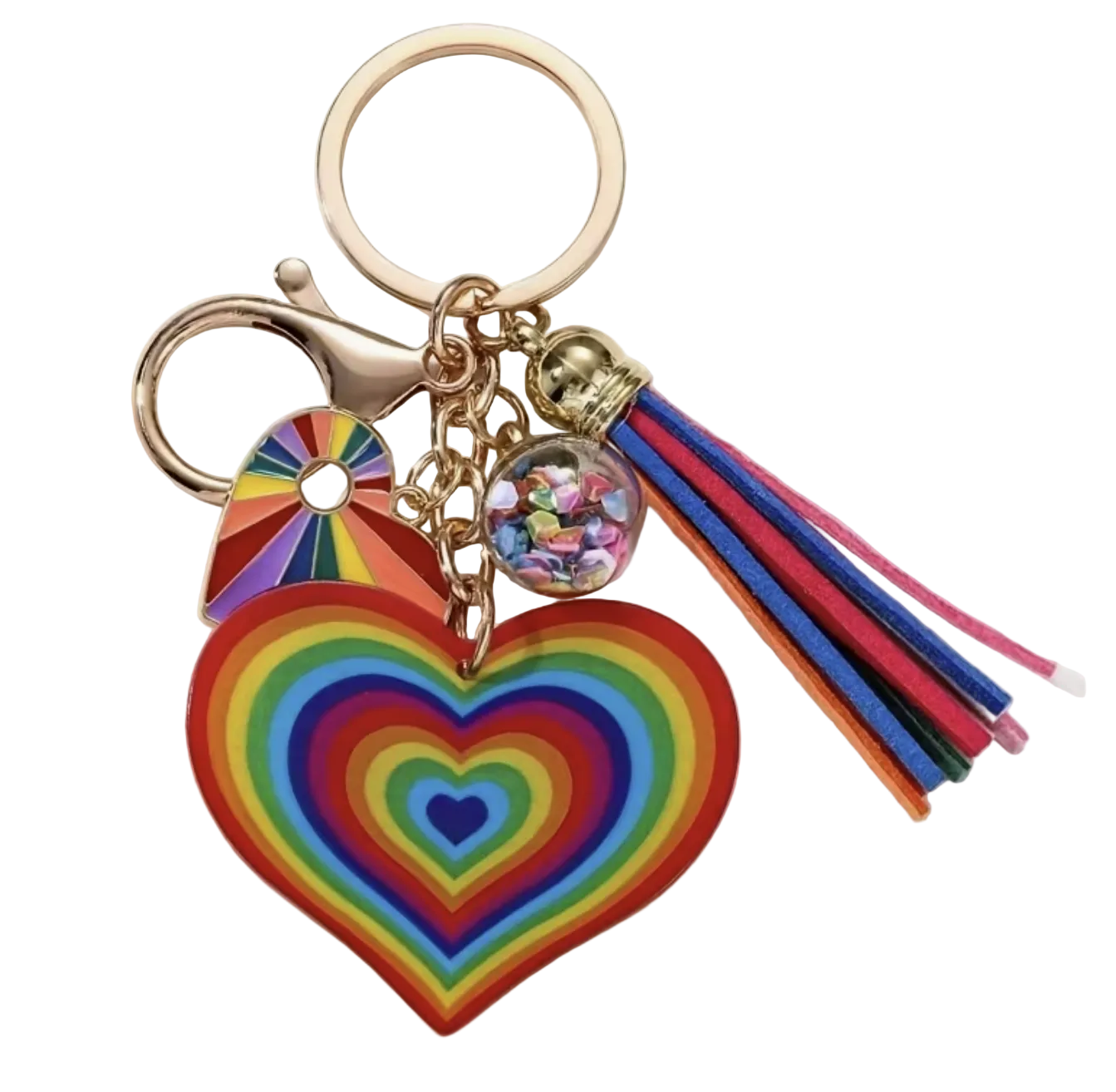 Rainbow Heart Bag Charm