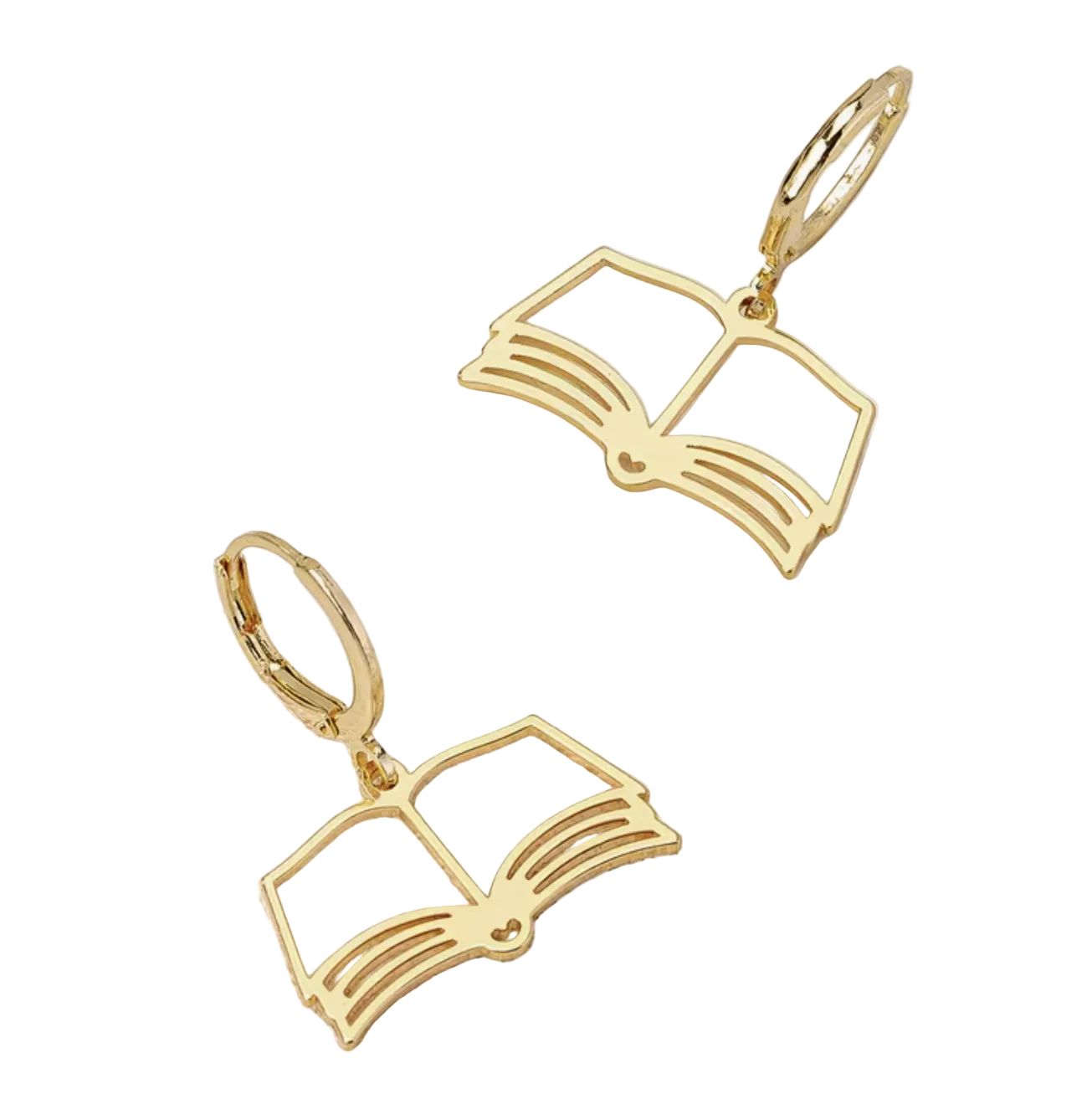 Book Earrings Gold