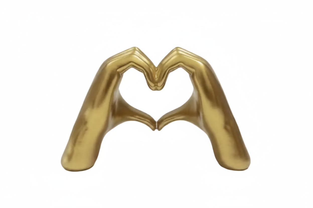 Bookshelf Decor Heart Hands