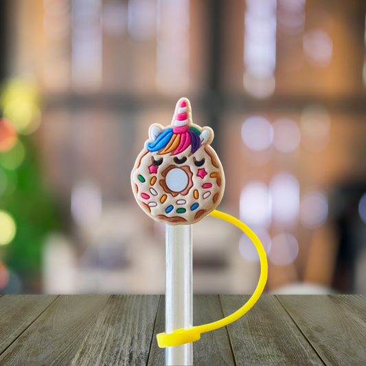 Unicorn Donut Straw Topper