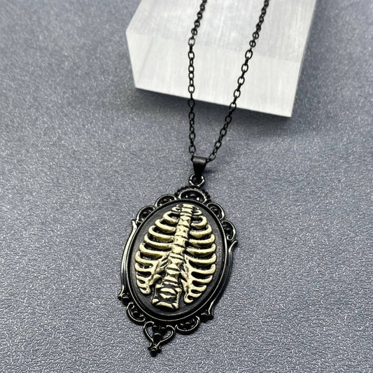 Gothic Style Abstract Pendant Black Necklace