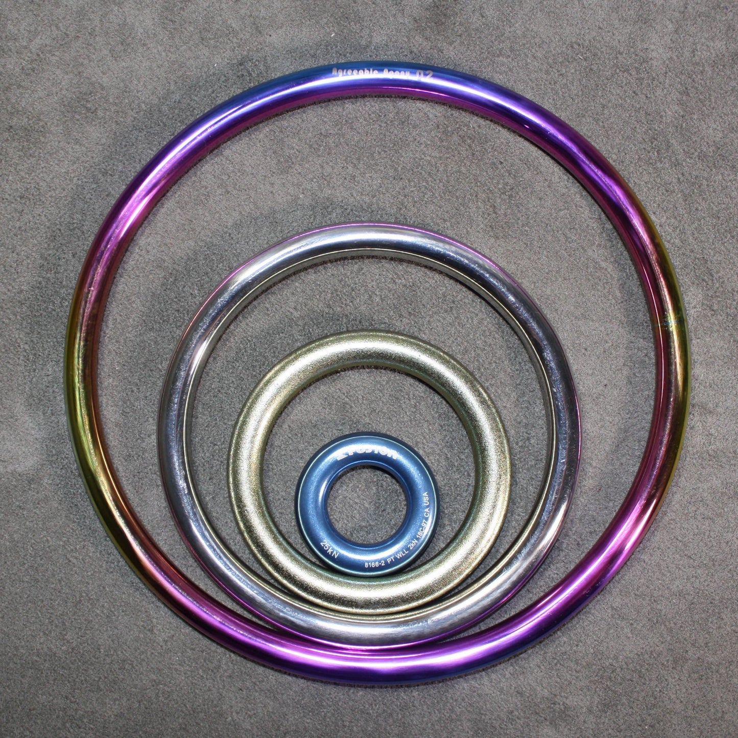 Rainbow  Suspension Rings - Titanium Bonded Steel - 6in and 9in