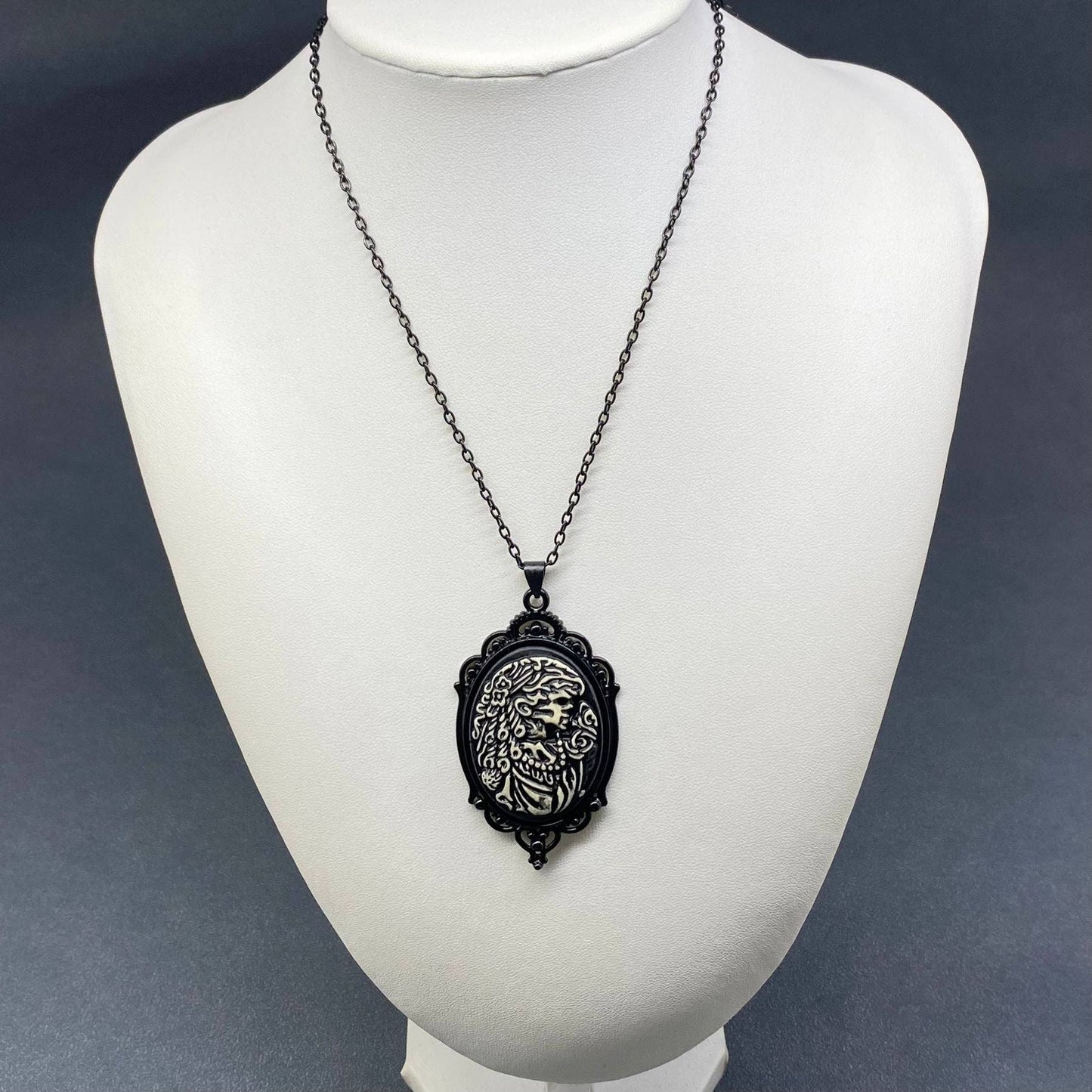 Gothic Style Abstract Pendant Black Necklace