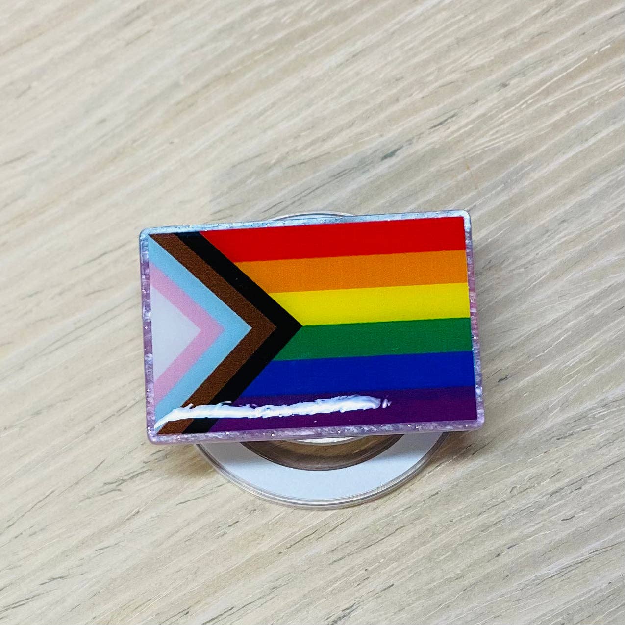 PRIDE colorful flag Adhesive/Magnetic E-Reader/Phone Grip: Magnetic