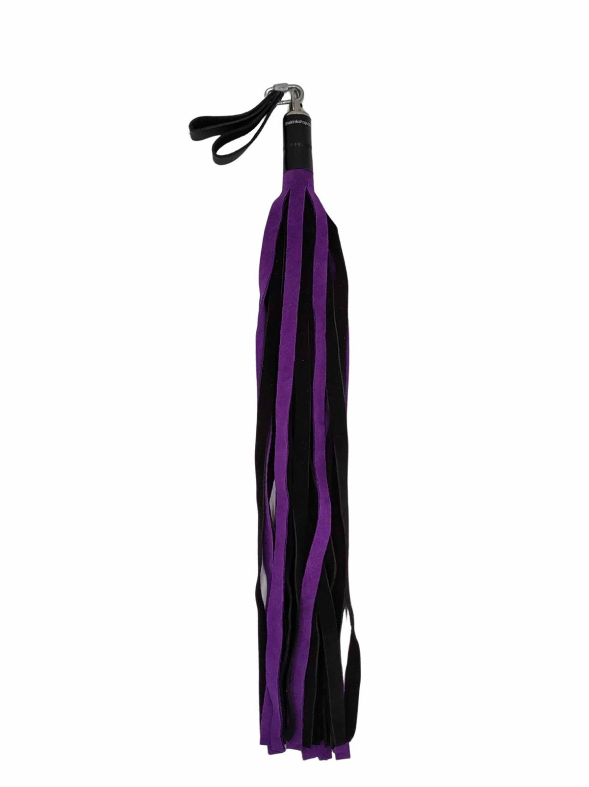 Suede Leather Floggers W/Fingerloops: Black / Wide: 1"