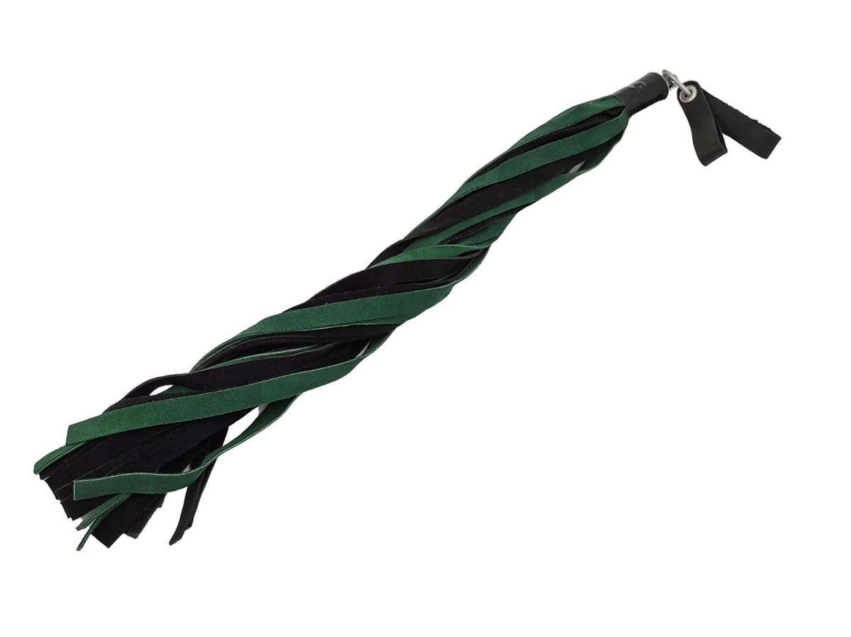 Suede Leather Floggers W/Fingerloops: Black / Wide: 1"