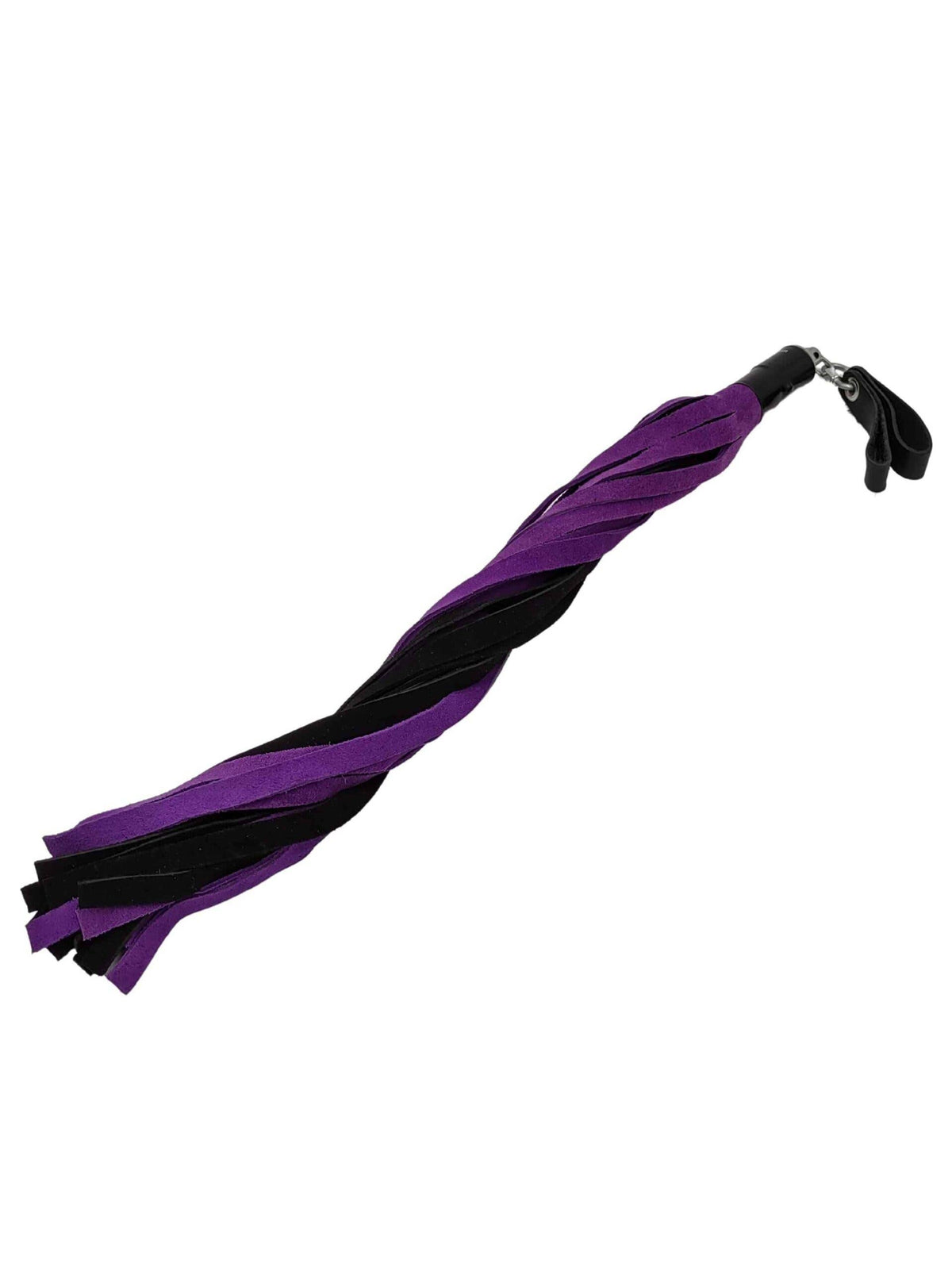 Suede Leather Floggers W/Fingerloops: Black / Wide: 1"