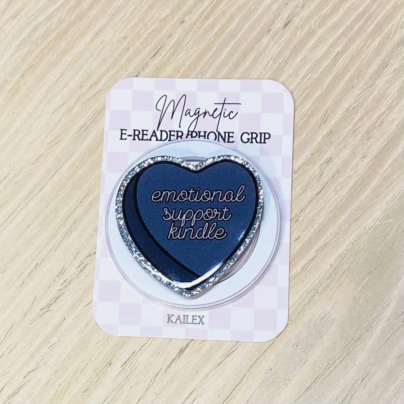 Emotional Support Kindle Adhesive/Magnetic E-Reader/Phone Grip: Magnetic