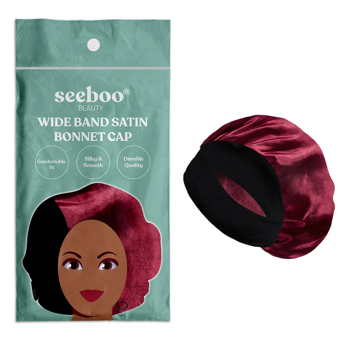 Wide Band Satin Bonnet Cap - Magentaverse