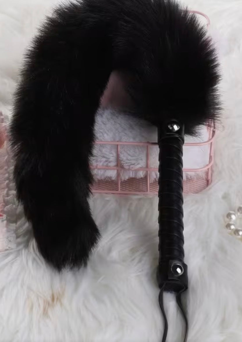 Black Fur Flogger