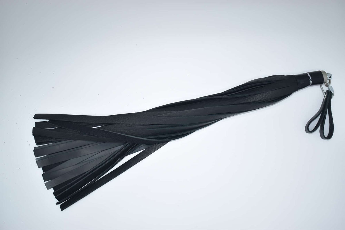 Bull Hide Floggers 1/2" Falls with Finger Loops: Black / Combo -Preorder
