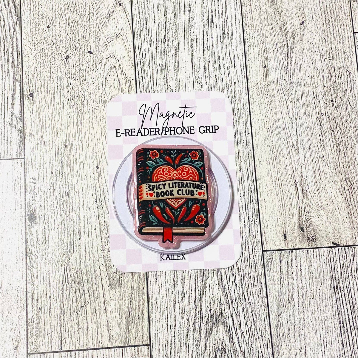 Spicy Literature Book Club E-Reader, Phone Grip for all Devices Magnetic Grip