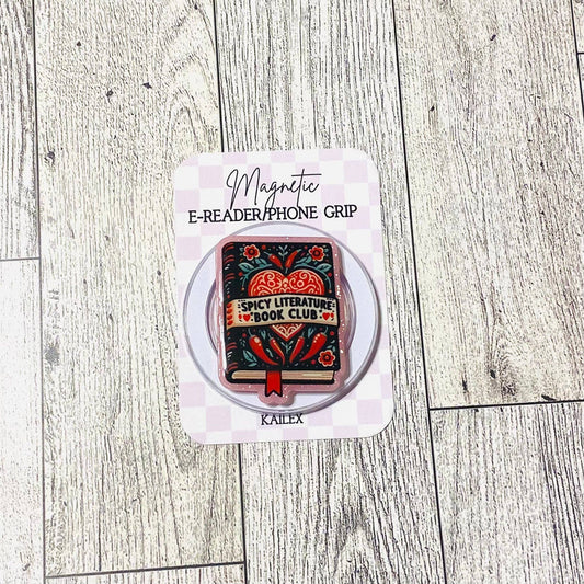 Spicy Literature Book Club E-Reader, Phone Grip for all Devices Magnetic Grip