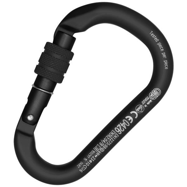 Aluminum Carabiner - Locking - Screw Sleeve - HMS Pear Shape - Rated - For Rigging & Suspension