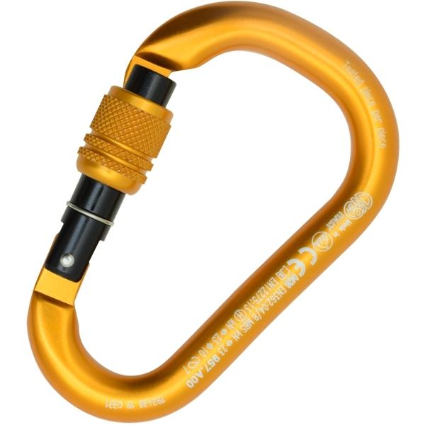 Aluminum Carabiner - Locking - Screw Sleeve - HMS Pear Shape - Rated - For Rigging & Suspension