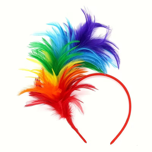 Rainbow Feather Headband