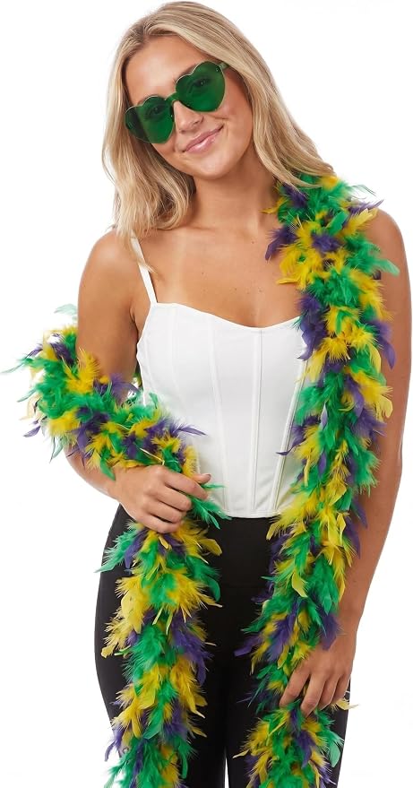 Feather Boa with Heart Sunglasses