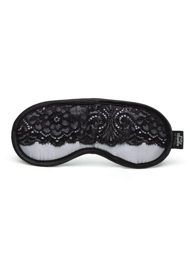 Fifty Shades of Grey Play Nice Satin & Lace Blindfold - Silver/Black