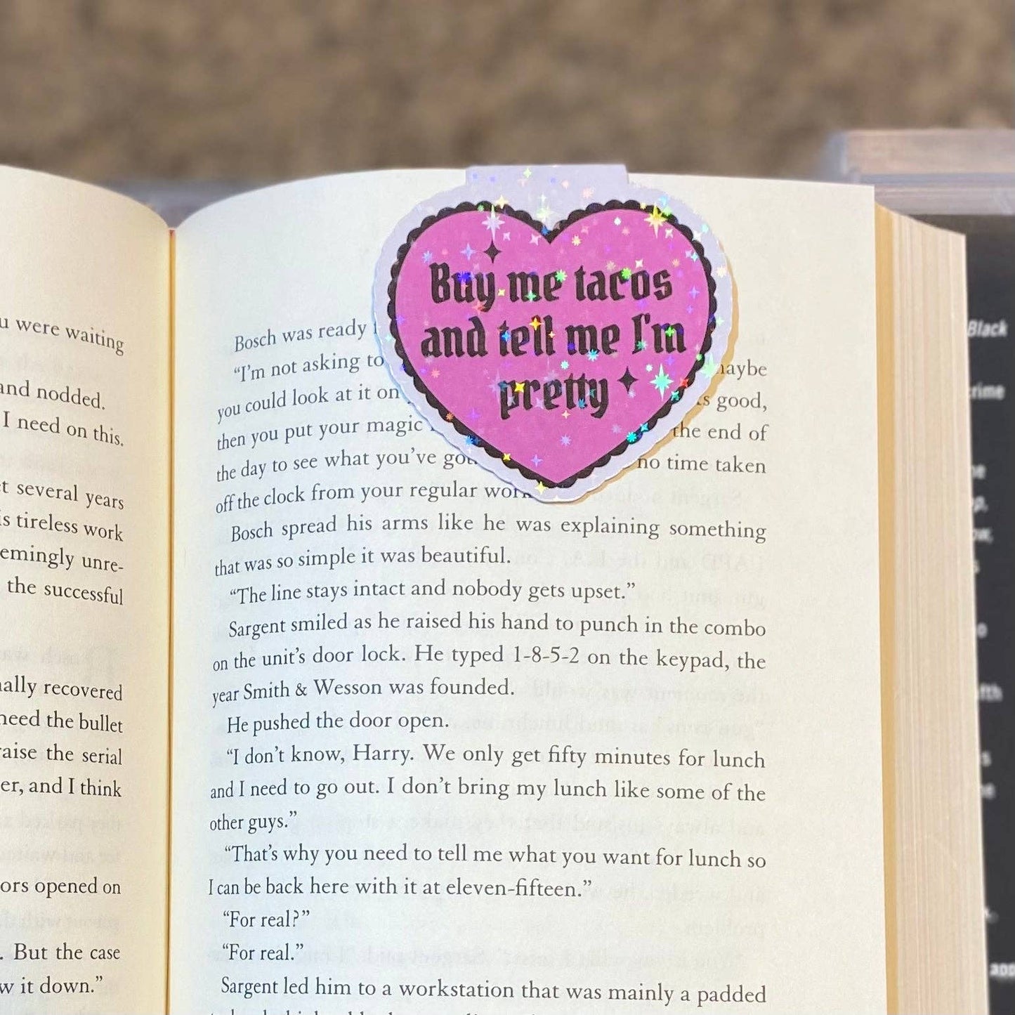 Buy me tacos and tell me I'm pretty Holographic Magnetic Bookmark