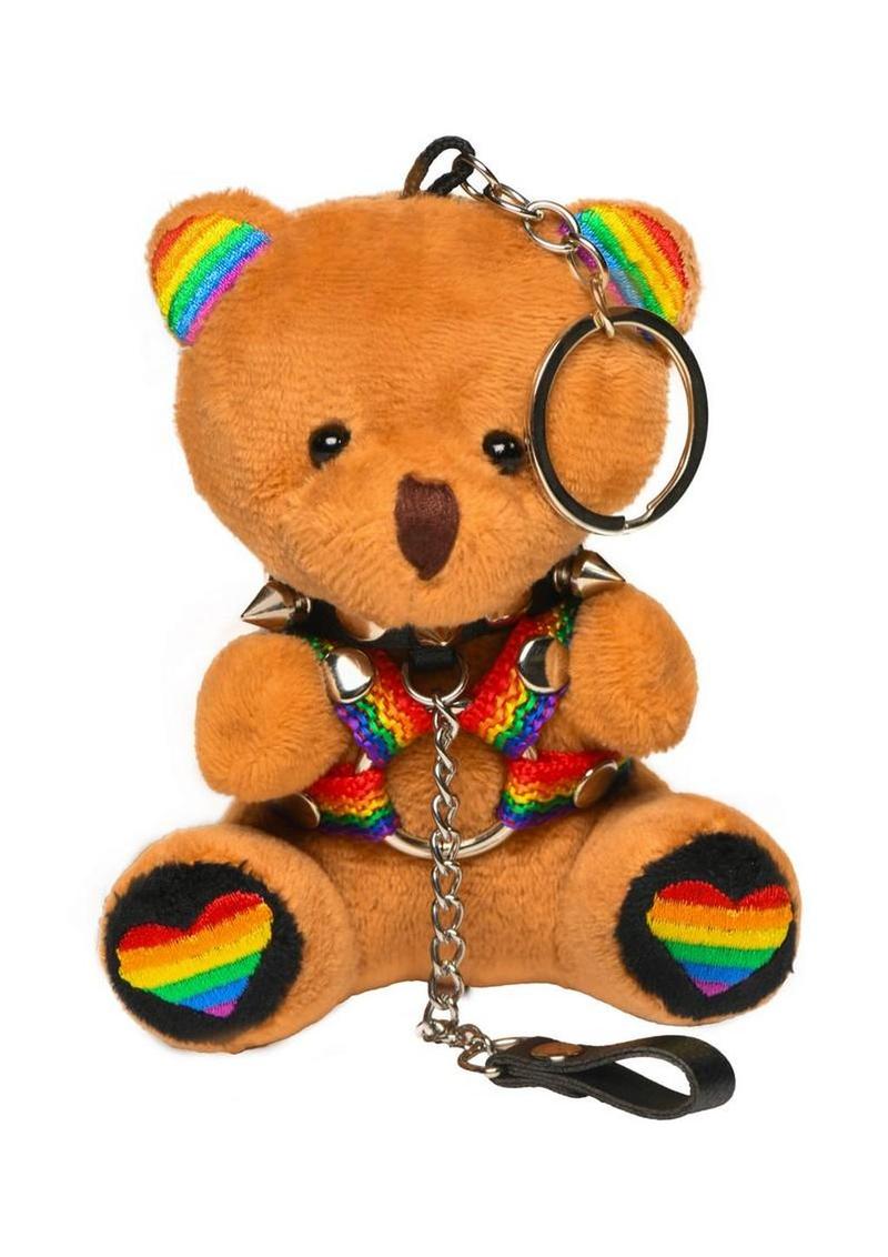 Master Series Pride Bear Keychain - Tan/Rainbow