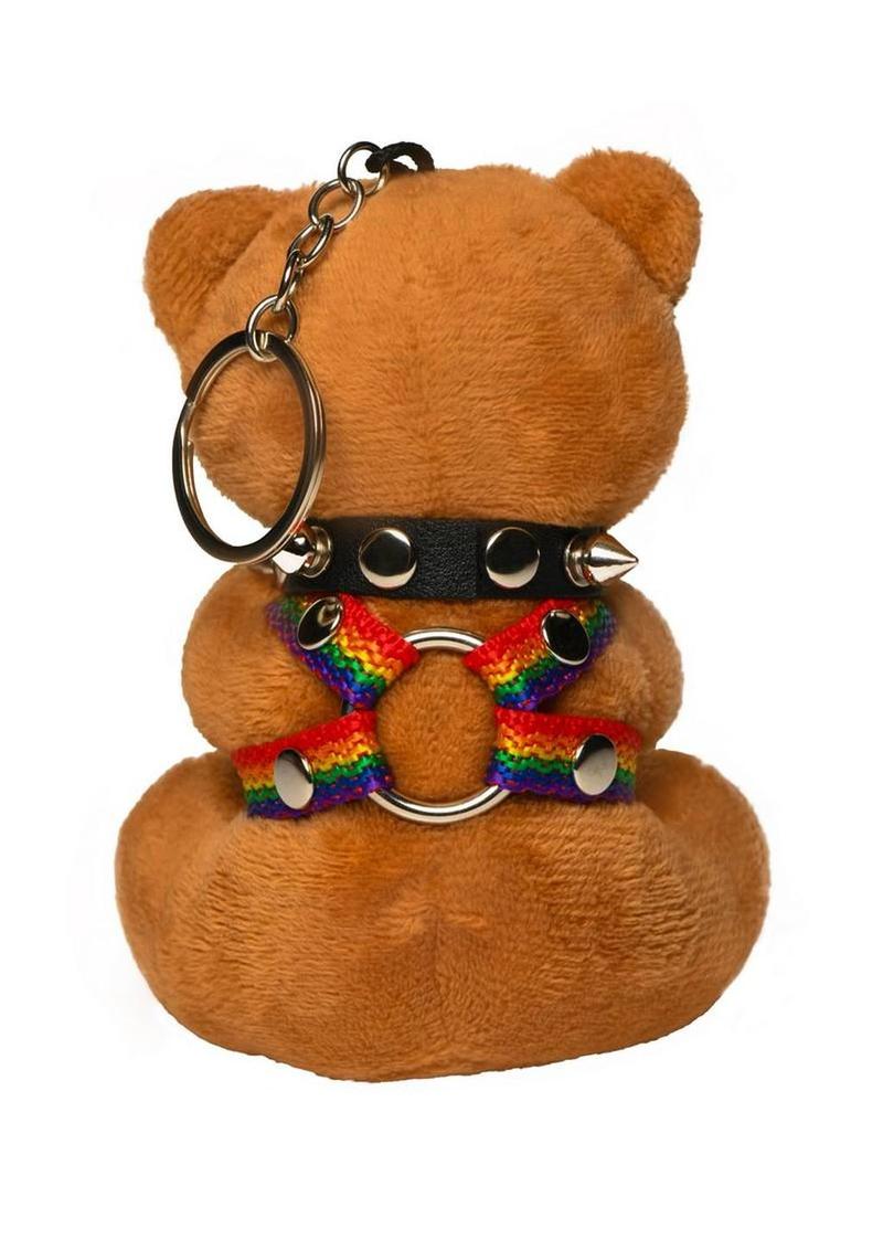 Master Series Pride Bear Keychain - Tan/Rainbow