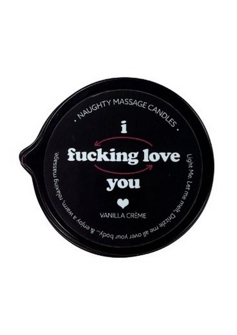 Kama Sutra Naughty Note "I F*CKING LOVE YOU" 2oz Massage Candle with Pour Spout Tin