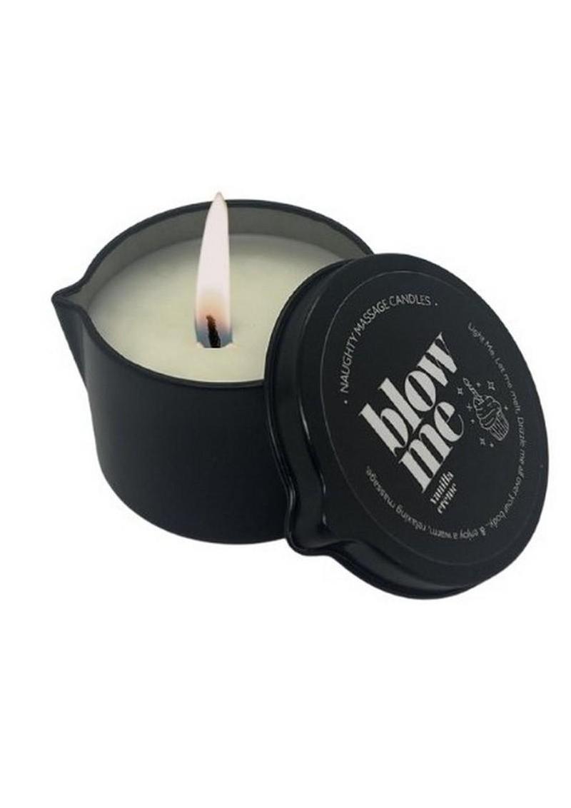 Kama Sutra Naughty Note "BLOW ME" 2oz Massage Candle with Pour Spout Tin