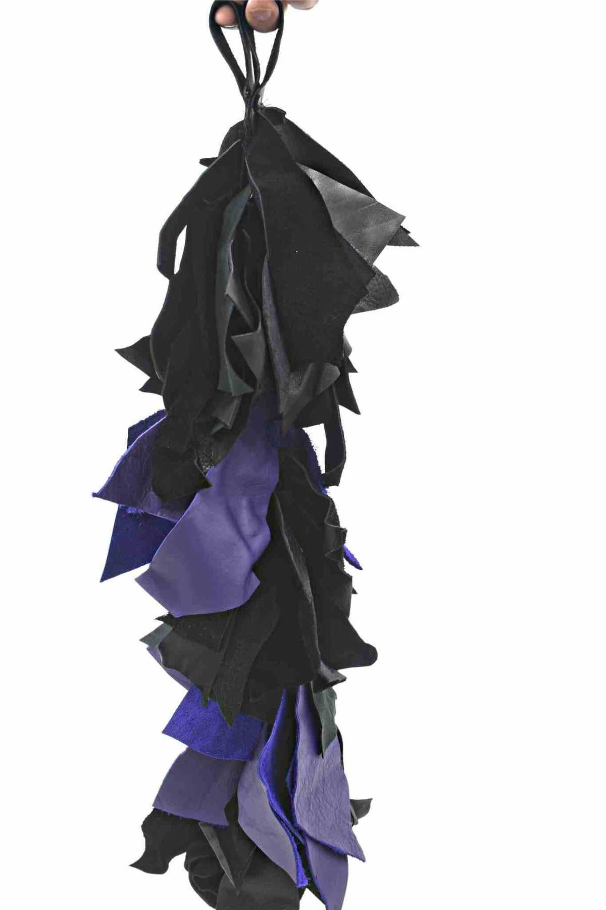 Boa Leather Flogger with Finger Loops- Multiple Colors: Black -Preorder