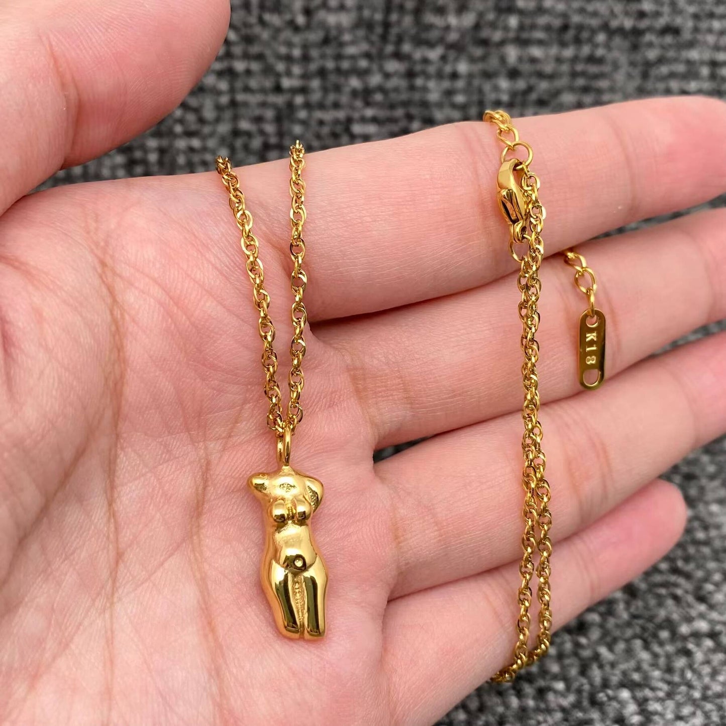 Abstract Beauty Body Charm 18K Gold Plated Necklace