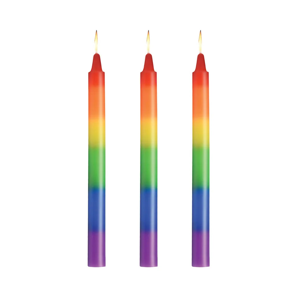 Master Series Pride Candles Rainbow Drip Candle Set of 3