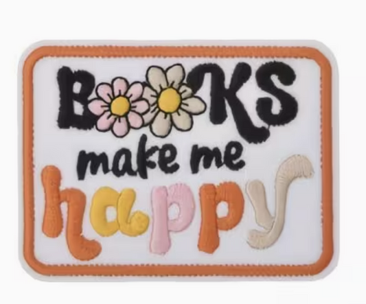 Books Make Me Happy Embroidered Patch
