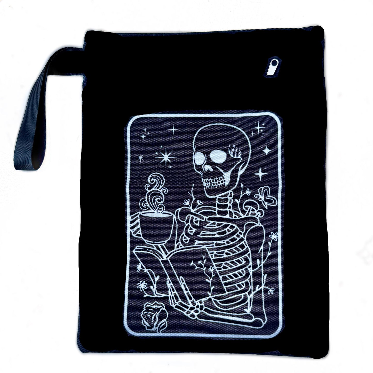 eReader Pouch - Coffee with a Skeleton