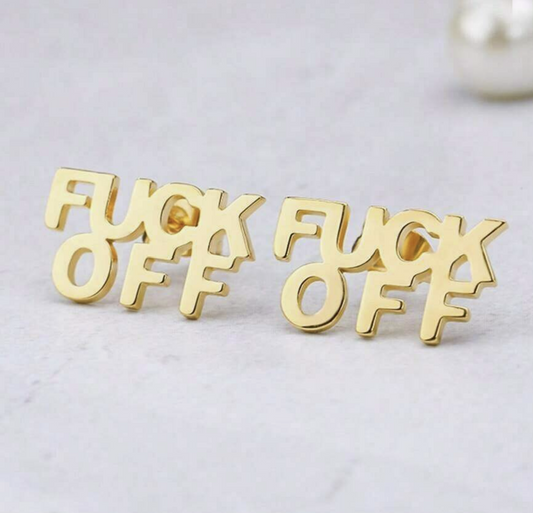F Off Stud Earrings