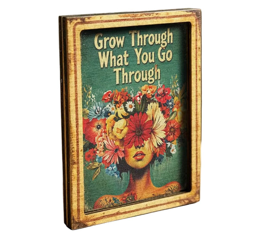 "Grow Through" Wood Framed Magnet