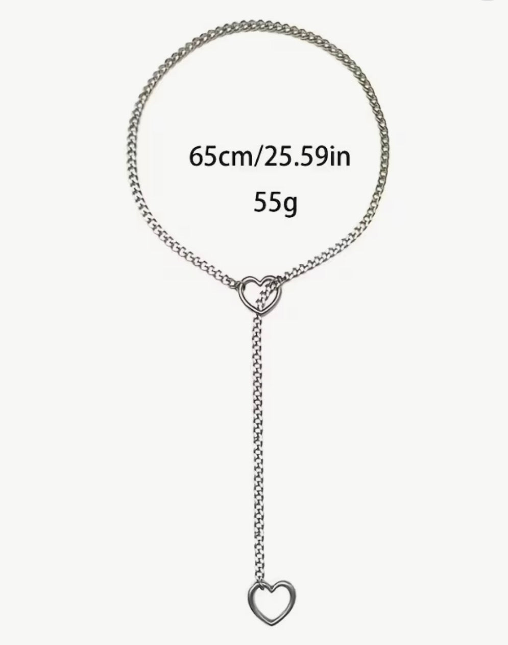 Silver Slip Heart Necklace