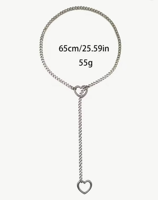Silver Slip Heart Necklace