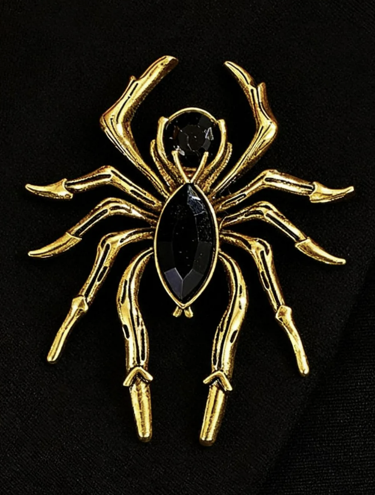 Antique Gold or Silver Spider Style Pin