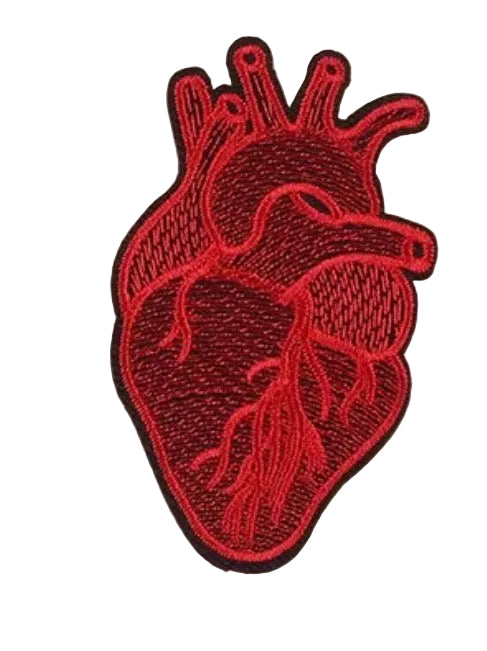 Anatomical Heart Embroidered Patch