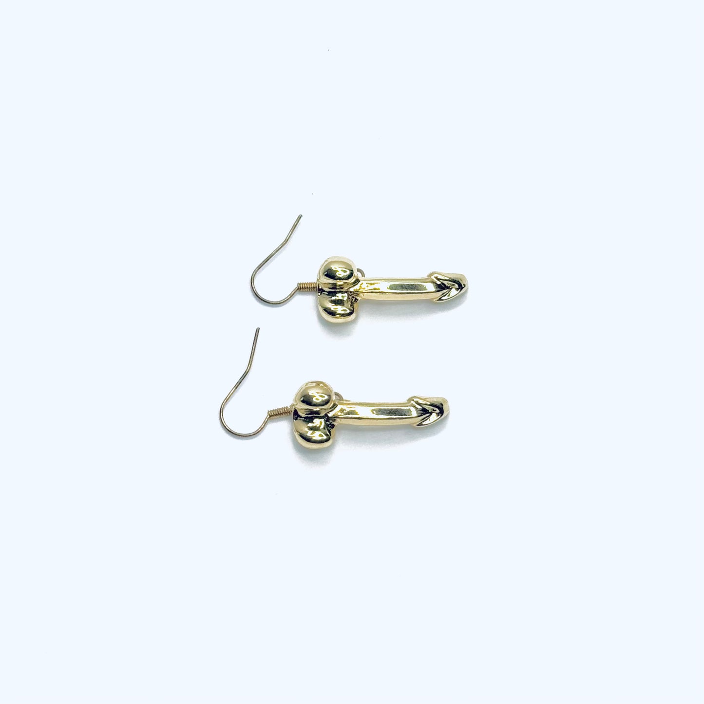 Large Penis Earrings - Gold