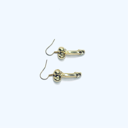 Large Penis Earrings - Gold