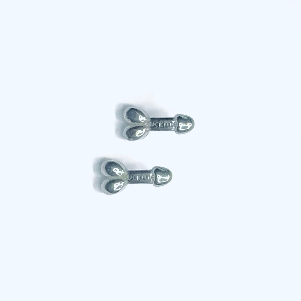 Tiny Penis Earrings - Silver