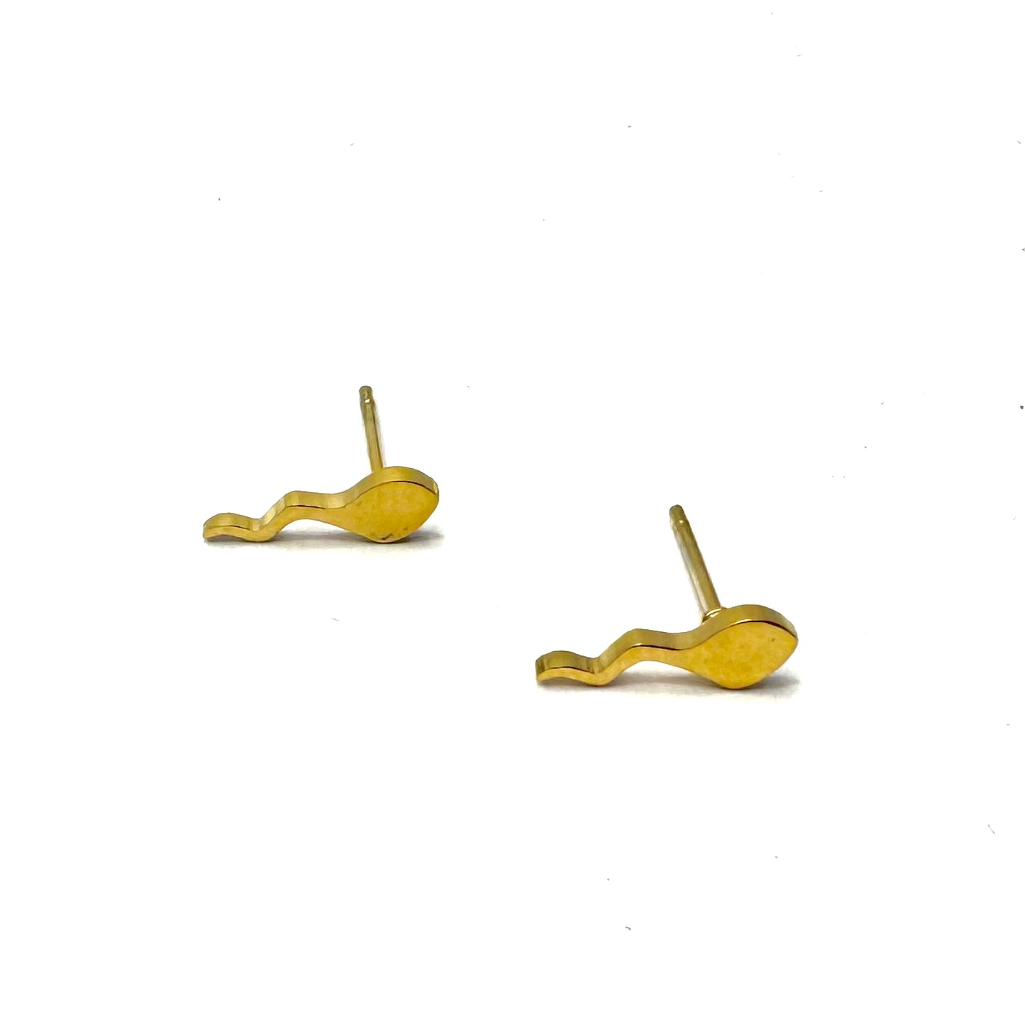 Tiny Sperm Earrings - Gold