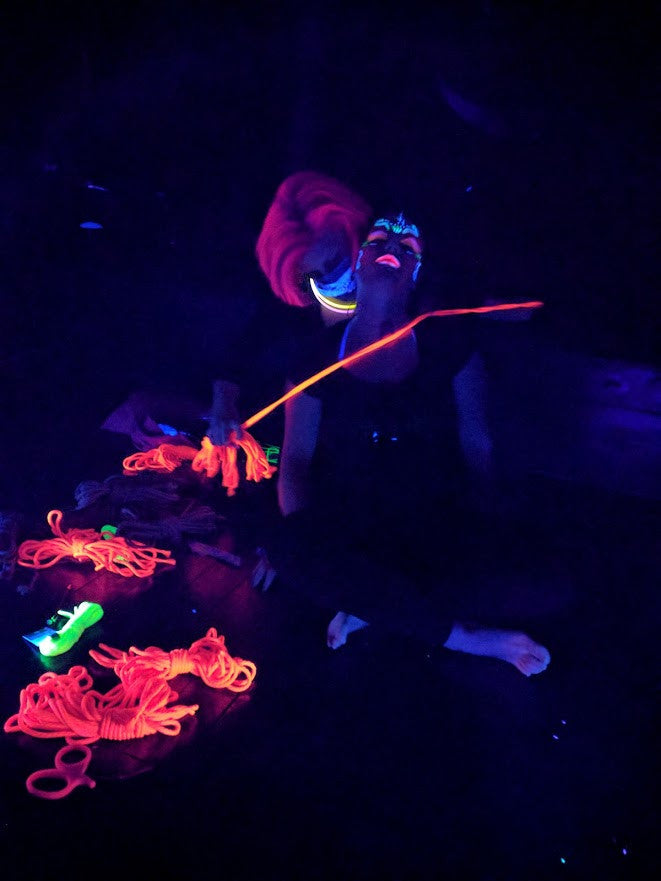 Blacklight Reactive Bondage Rope - 1/4" / 6mm  -  Custom Length - UV Reactive