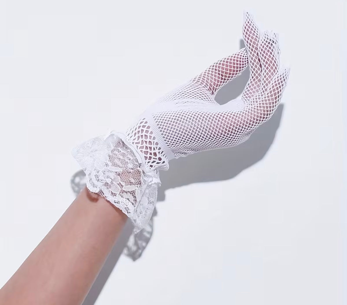 White Lace Gloves