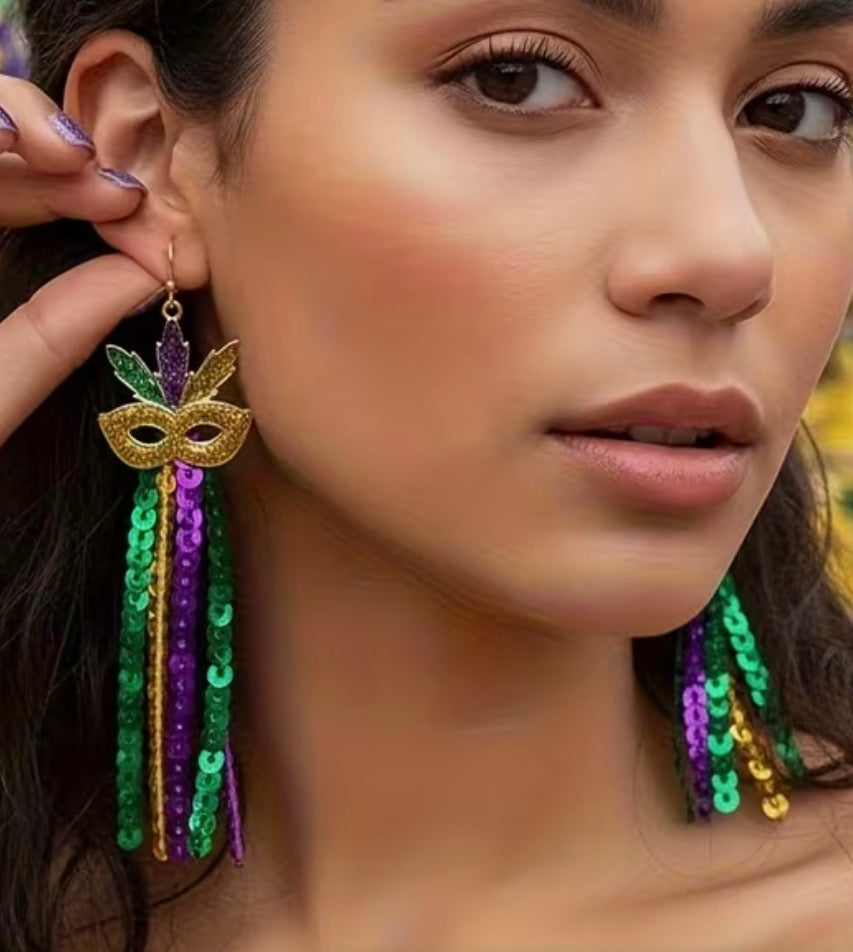 Mardi Gras Mask Earrings