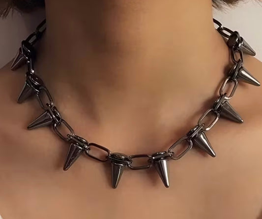 Gunmetal Gray Stud Choker / Collar
